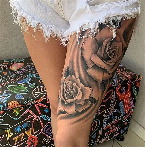 tattoo de rosas na bunda|Tatuagens de Rosas: nas Costas, na Coxa, na Perna,。